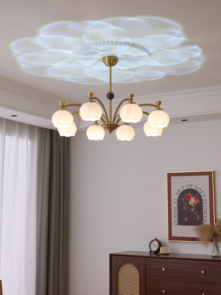 Alshaarae Chandelier Bois Verre Arc Premium Traditionnel - Neutralighting