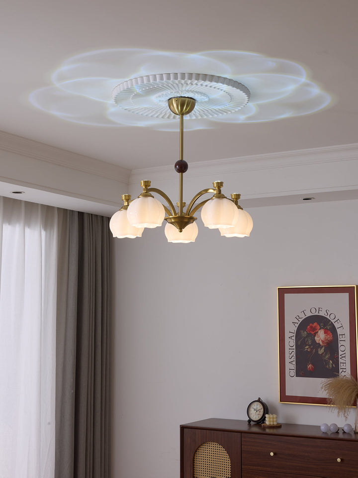 Alshaarae Chandelier Bois Verre Arc Premium Traditionnel - Neutralighting