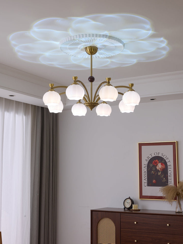 Alshaarae Chandelier Bois Verre Arc Premium Traditionnel - Neutralighting