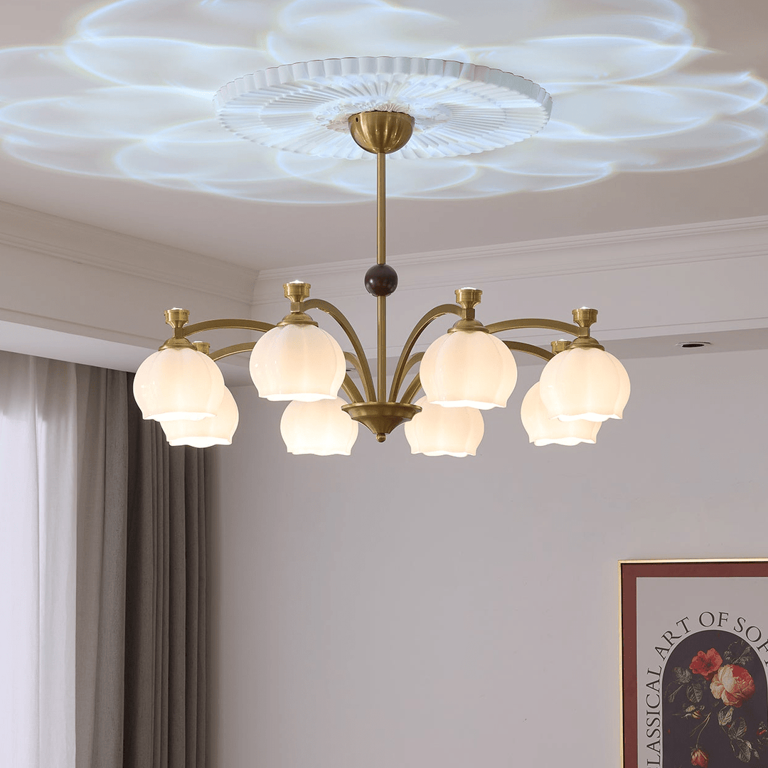 Alshaarae Chandelier Bois Verre Arc Premium Traditionnel - Neutralighting