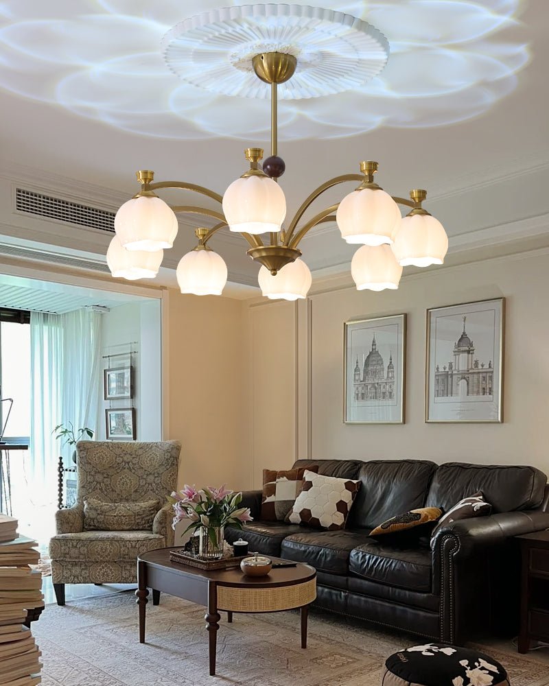 Alshaarae Chandelier Bois Verre Arc Premium Traditionnel - Neutralighting