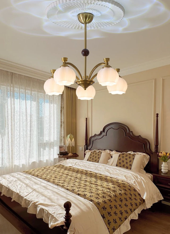 Alshaarae Chandelier Bois Verre Arc Premium Traditionnel - Neutralighting