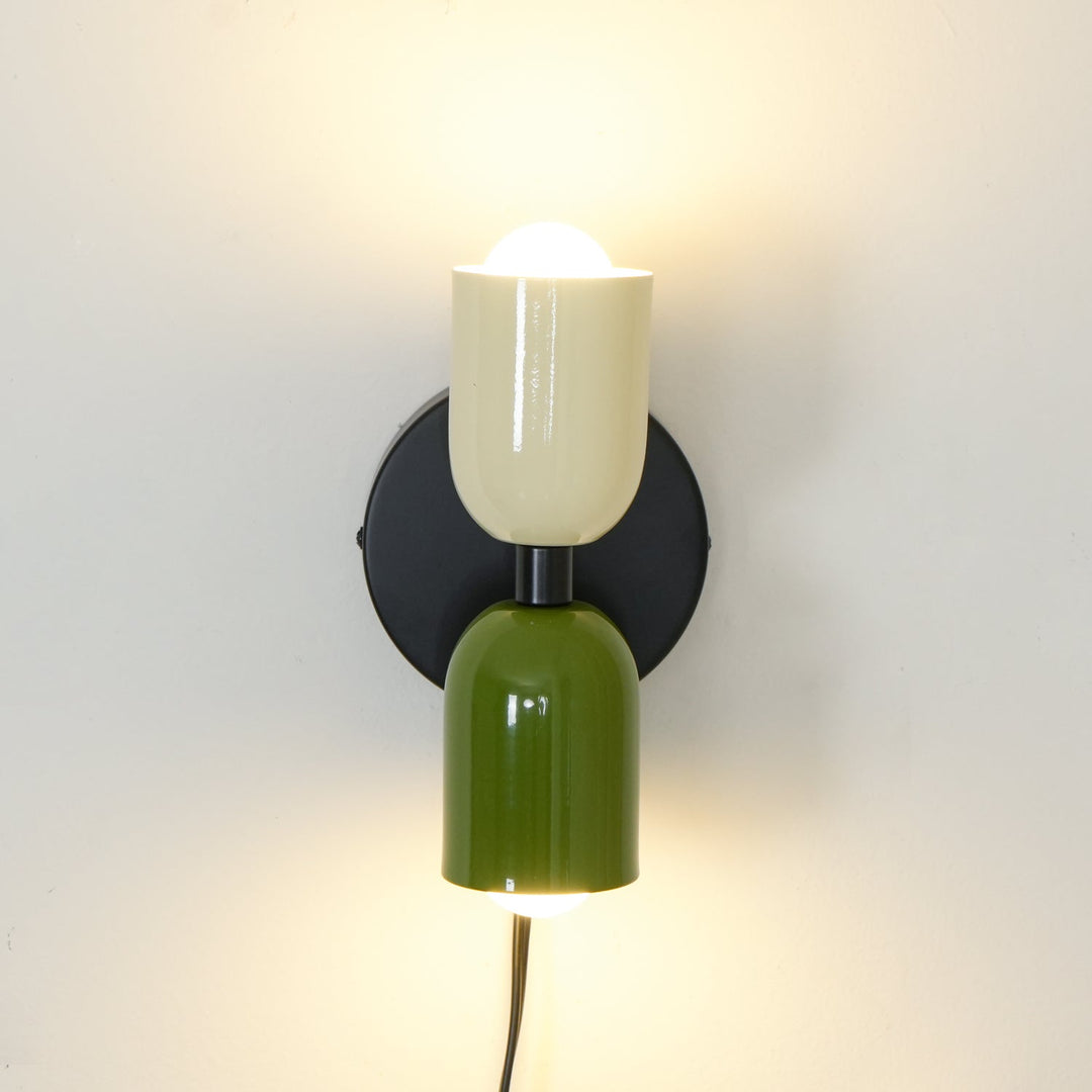 Lustra Wall Lamp Green Black Minimalist Plug-In - Neutralighting