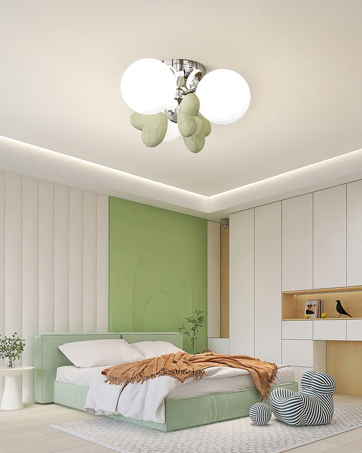Nica Plafonnier Crème Globe Groupe Moderne Chambre - Neutralighting