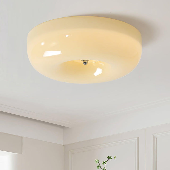 Solara Chandelier Crème Pudding avec Verre Soufflé - Neutralighting