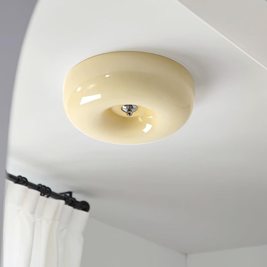 Solara Chandelier Crème Pudding avec Verre Soufflé - Neutralighting