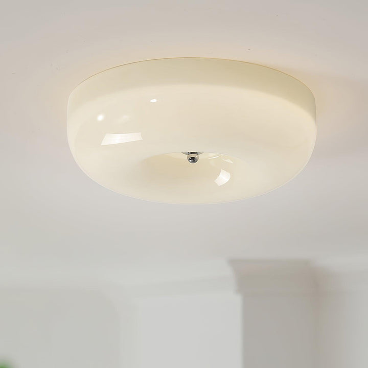 Solara Chandelier Crème Pudding avec Verre Soufflé - Neutralighting