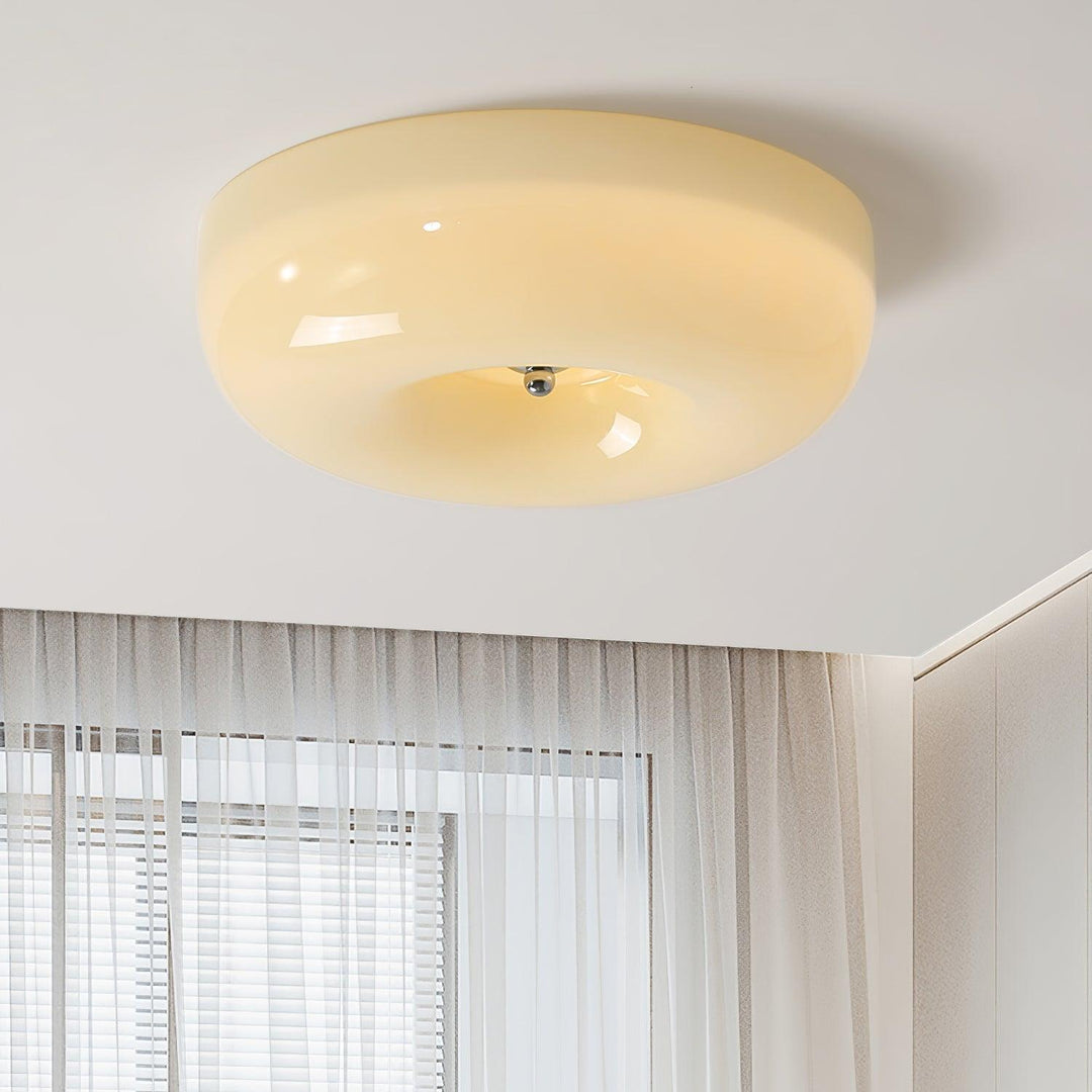 Solara Chandelier Crème Pudding avec Verre Soufflé - Neutralighting