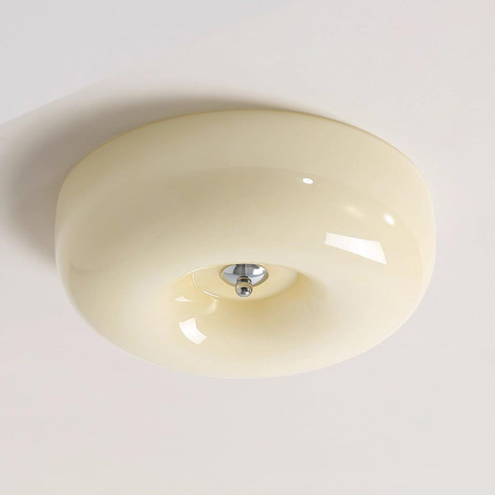 Solara Chandelier Crème Pudding avec Verre Soufflé - Neutralighting