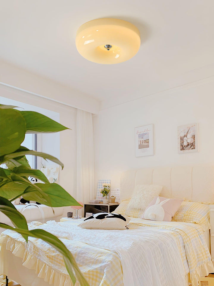 Solara Chandelier Crème Pudding avec Verre Soufflé - Neutralighting