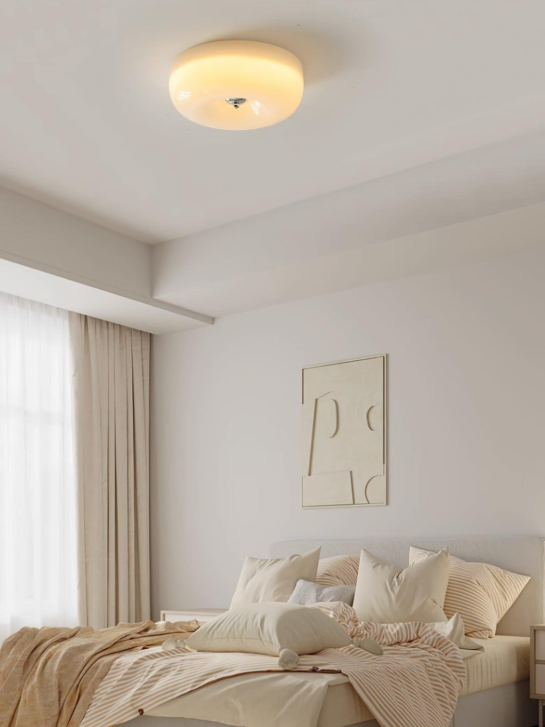 Solara Chandelier Crème Pudding avec Verre Soufflé - Neutralighting