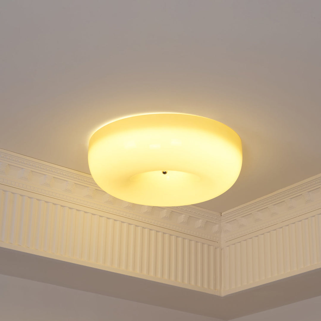 Solara Chandelier Crème Pudding avec Verre Soufflé - Neutralighting