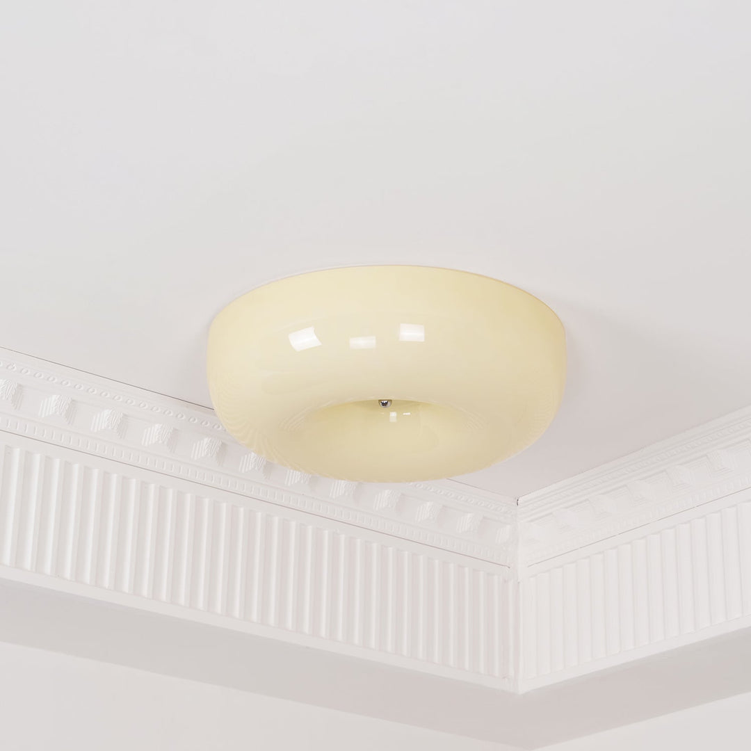 Solara Chandelier Crème Pudding avec Verre Soufflé - Neutralighting