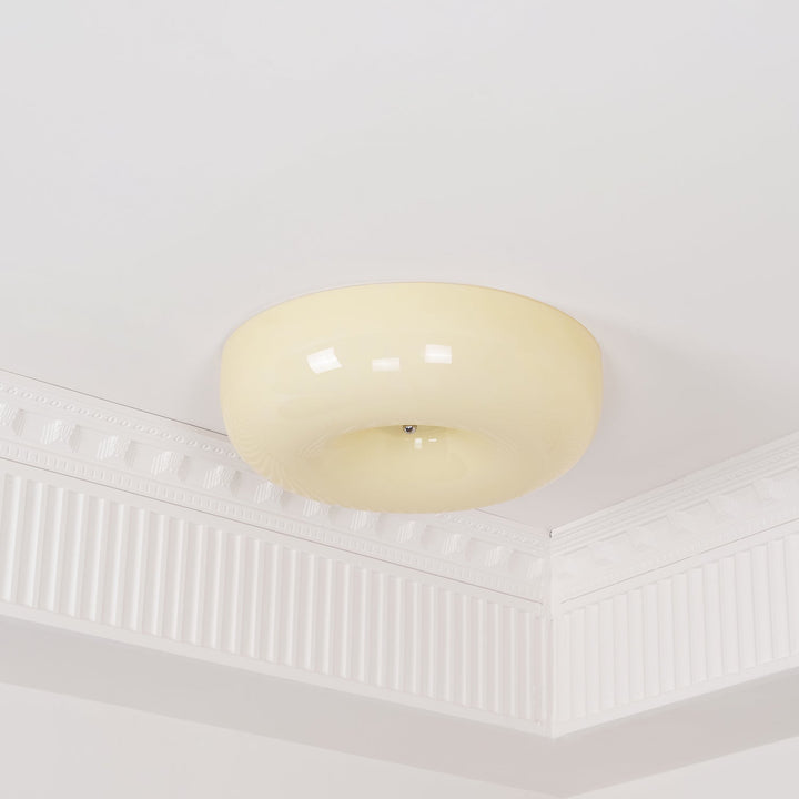 Solara Chandelier Crème Pudding avec Verre Soufflé - Neutralighting