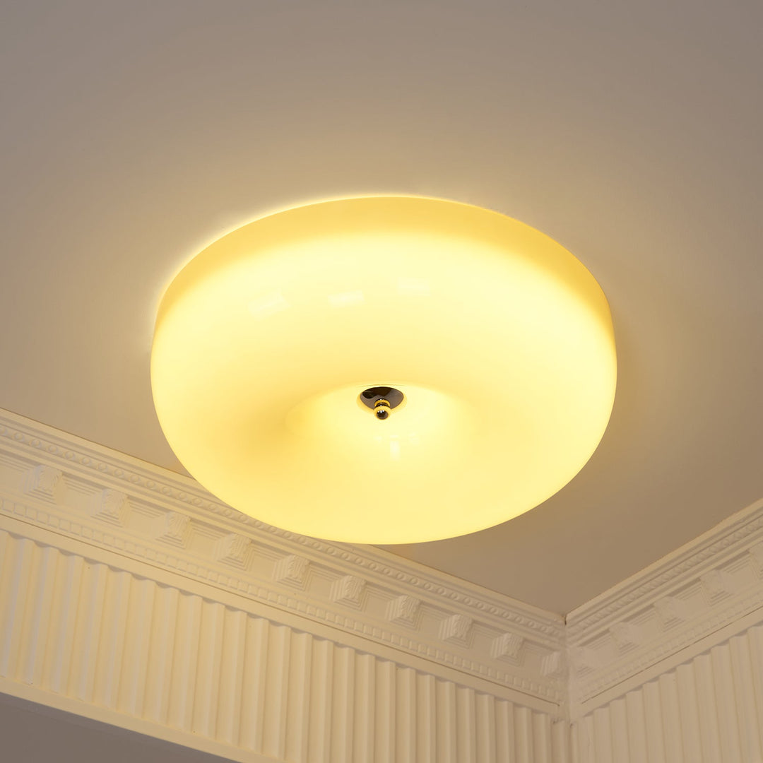 Solara Chandelier Crème Pudding avec Verre Soufflé - Neutralighting