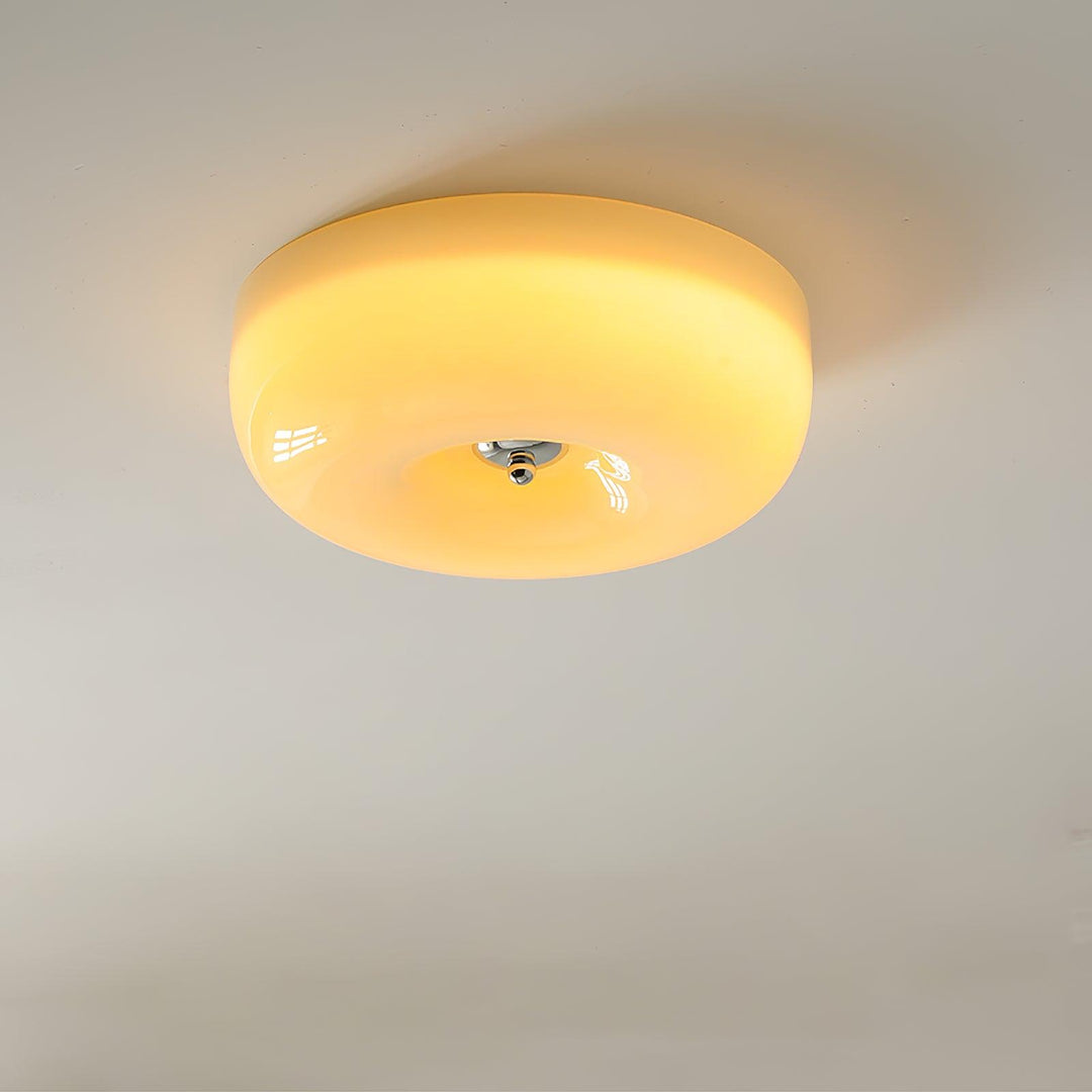 Solara Chandelier Crème Pudding avec Verre Soufflé - Neutralighting