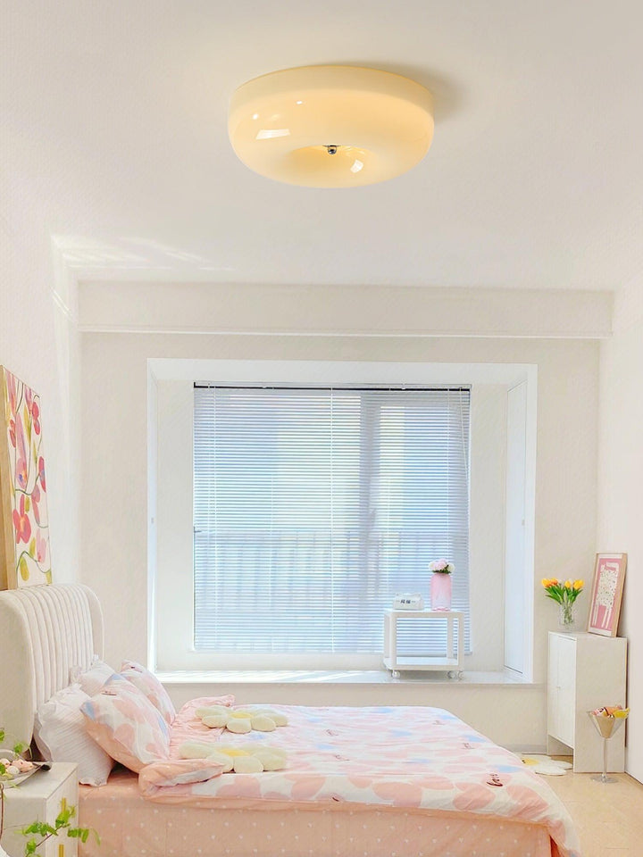 Solara Chandelier Crème Pudding avec Verre Soufflé - Neutralighting