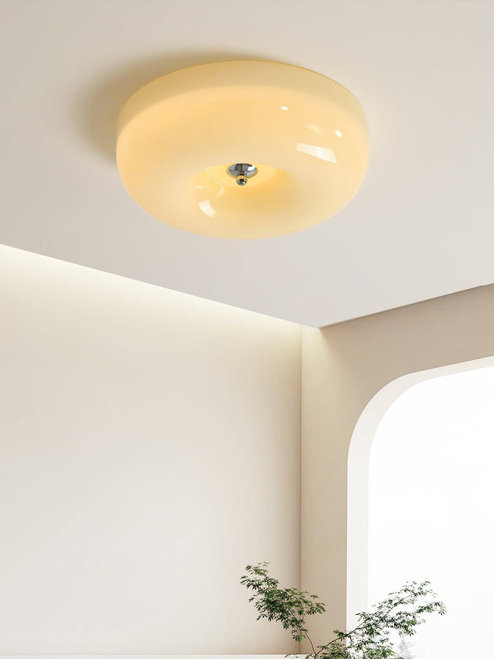 Solara Chandelier Crème Pudding avec Verre Soufflé - Neutralighting