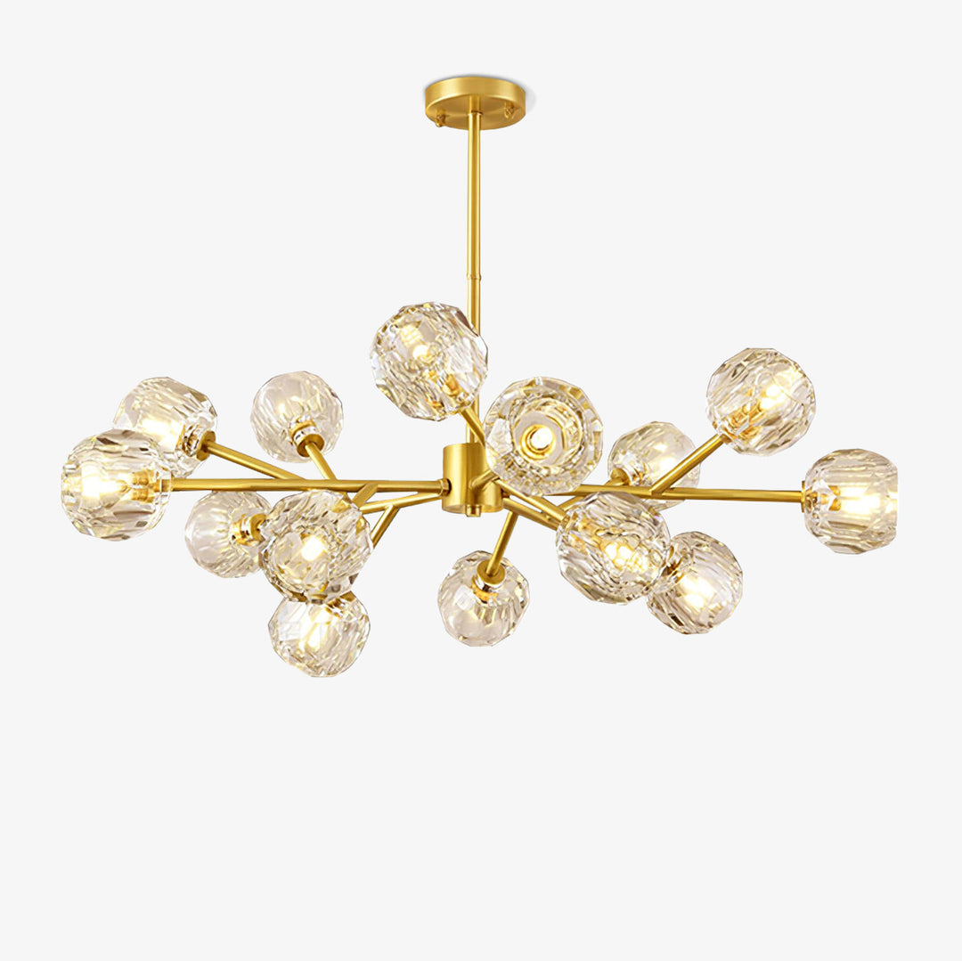 Lustra Suspension Lampe Boule en Cristal et Laiton en Grappe - Neutralighting