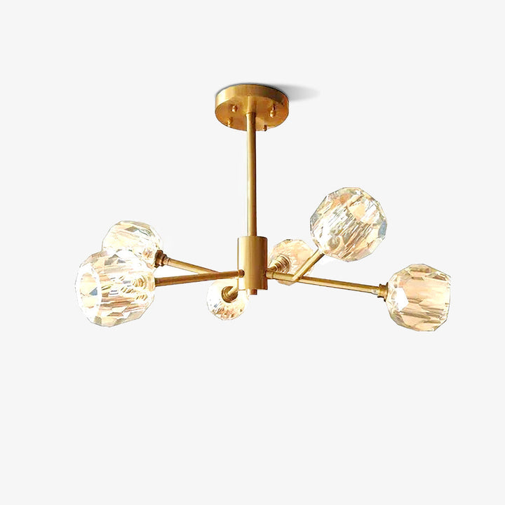 Lustra Suspension Lampe Boule en Cristal et Laiton en Grappe - Neutralighting