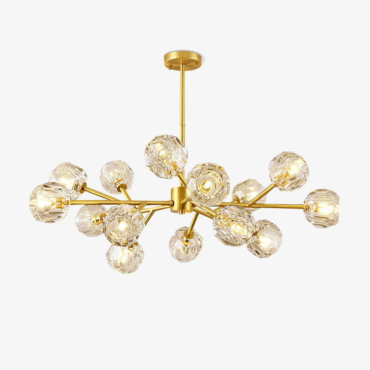 Lustra Suspension Lampe Boule en Cristal et Laiton en Grappe - Neutralighting