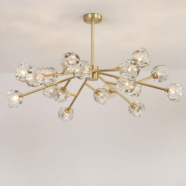 Lustra Suspension Lampe Boule en Cristal et Laiton en Grappe - Neutralighting