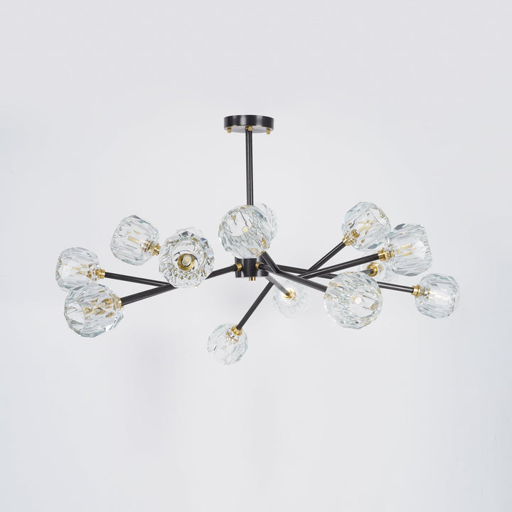 Lustra Suspension Lampe Boule en Cristal et Laiton en Grappe - Neutralighting