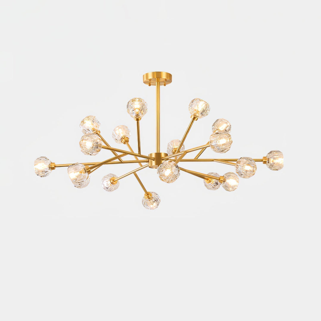 Lustra Suspension Lampe Boule en Cristal et Laiton en Grappe - Neutralighting