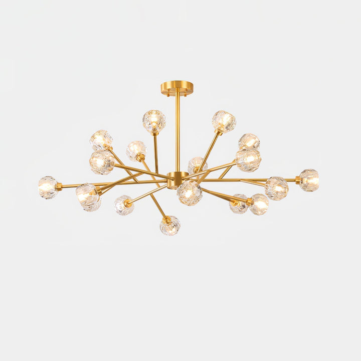 Lustra Suspension Lampe Boule en Cristal et Laiton en Grappe - Neutralighting