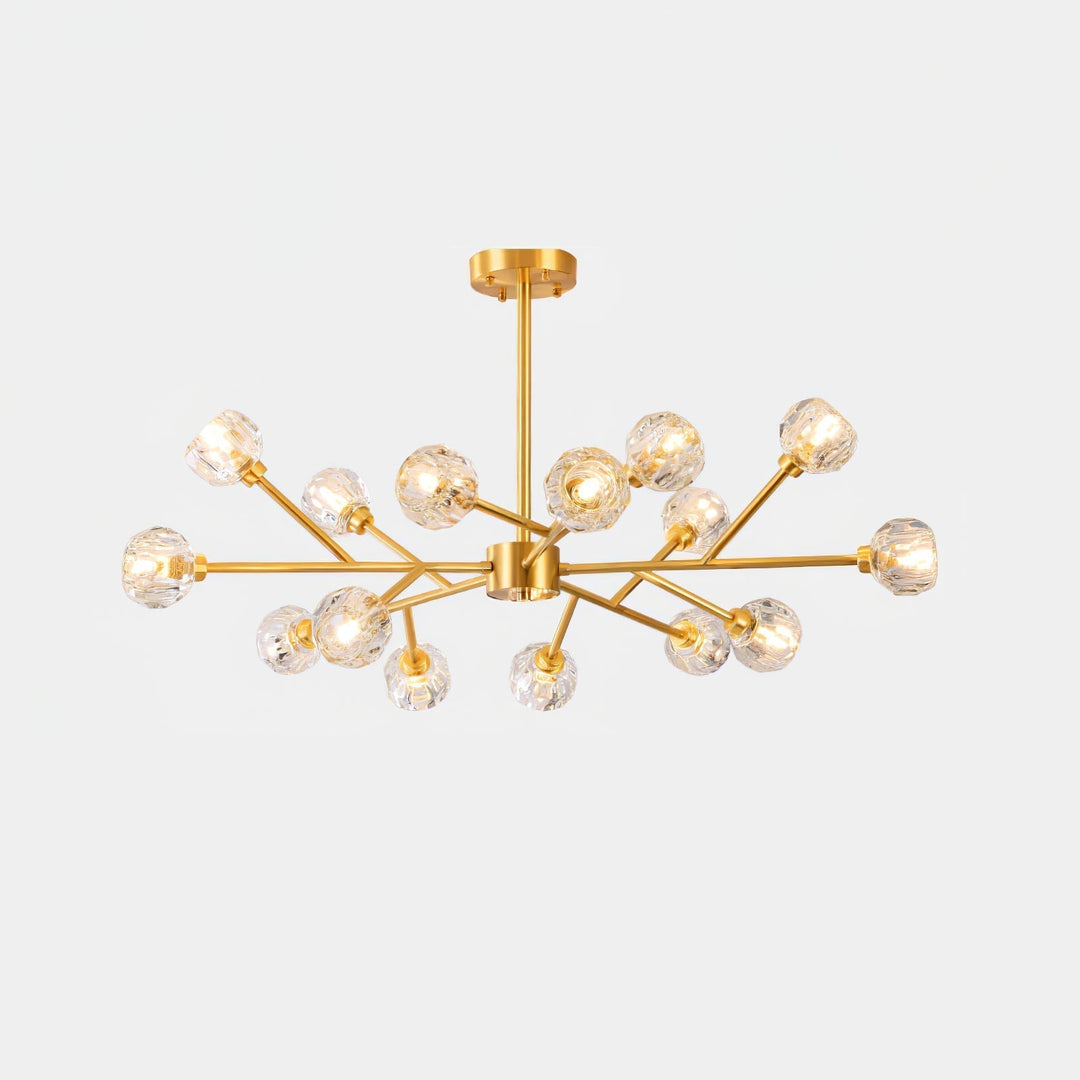 Lustra Suspension Lampe Boule en Cristal et Laiton en Grappe - Neutralighting