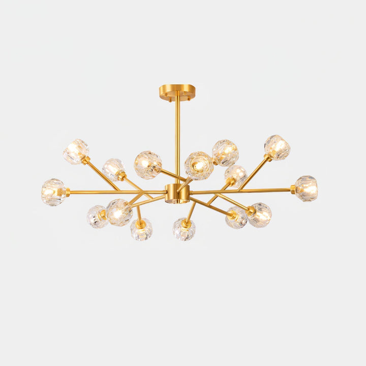 Lustra Suspension Lampe Boule en Cristal et Laiton en Grappe - Neutralighting