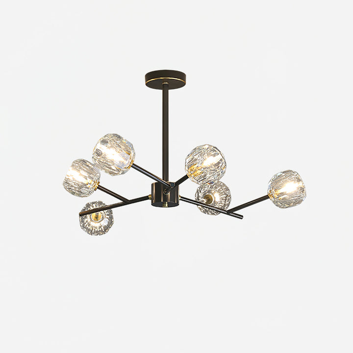 Lustra Suspension Lampe Boule en Cristal et Laiton en Grappe - Neutralighting
