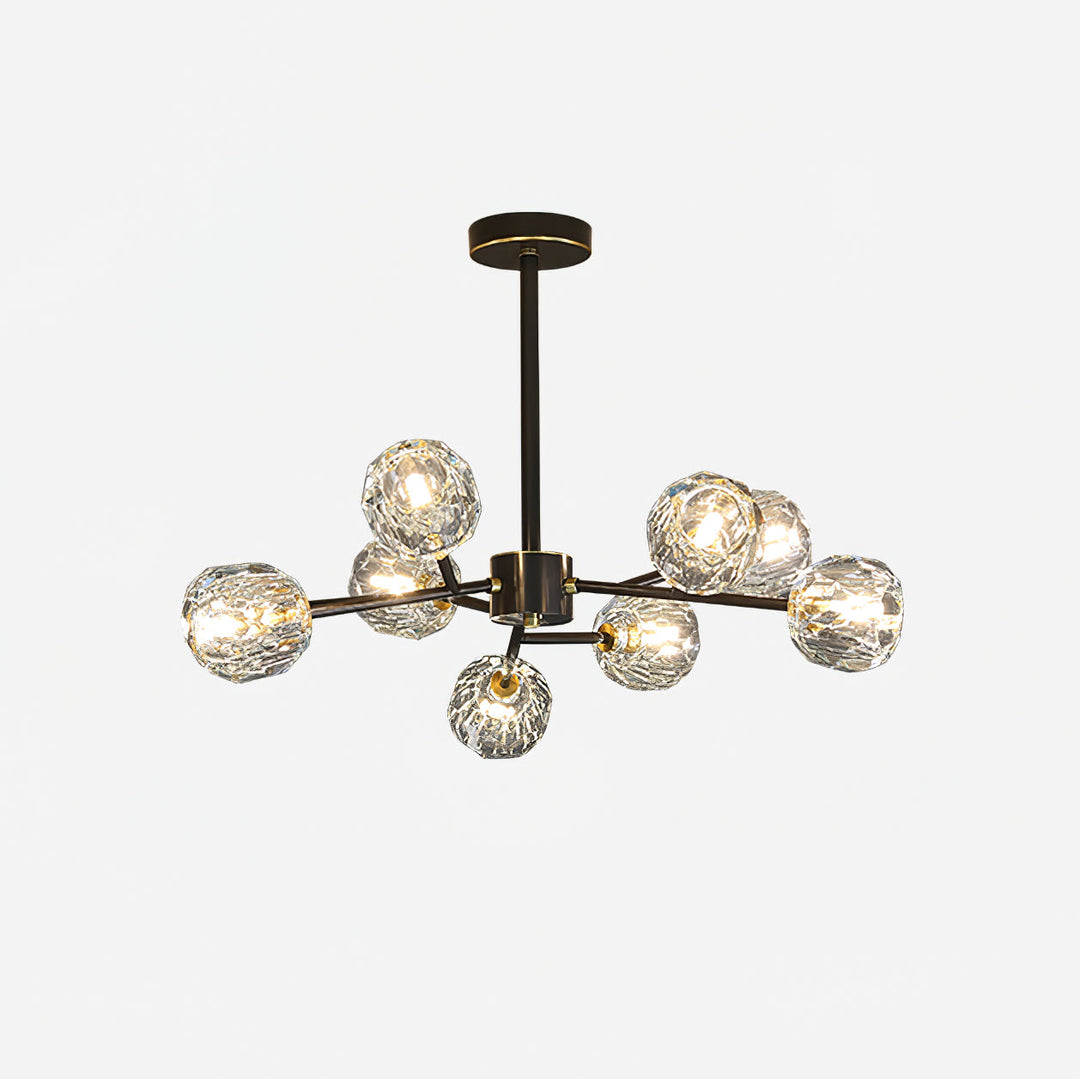 Lustra Suspension Lampe Boule en Cristal et Laiton en Grappe - Neutralighting