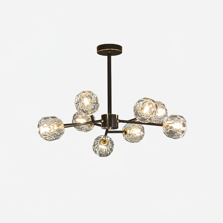 Lustra Suspension Lampe Boule en Cristal et Laiton en Grappe - Neutralighting