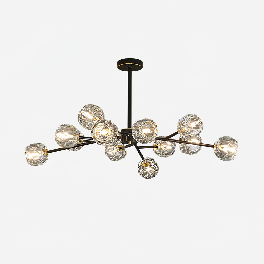 Lustra Suspension Lampe Boule en Cristal et Laiton en Grappe - Neutralighting