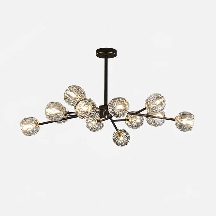 Lustra Suspension Lampe Boule en Cristal et Laiton en Grappe - Neutralighting