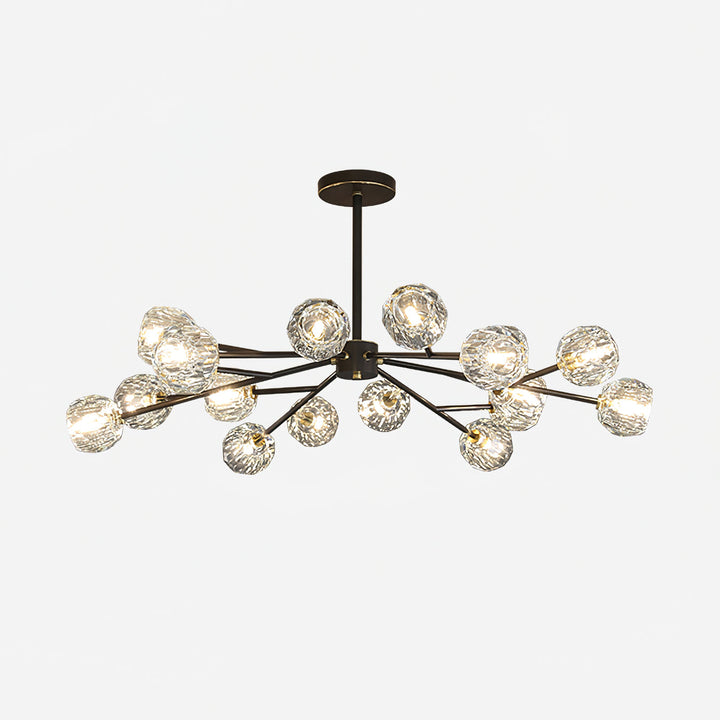 Lustra Suspension Lampe Boule en Cristal et Laiton en Grappe - Neutralighting
