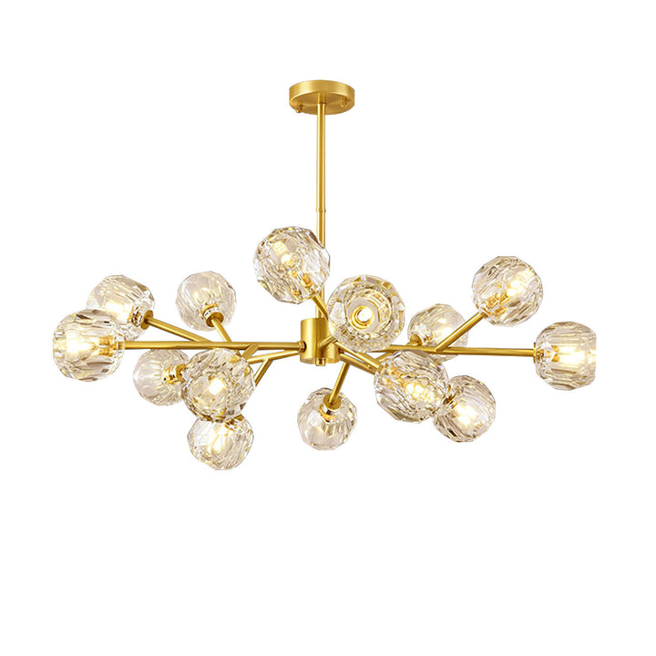 Lustra Suspension Lampe Boule en Cristal et Laiton en Grappe - Neutralighting
