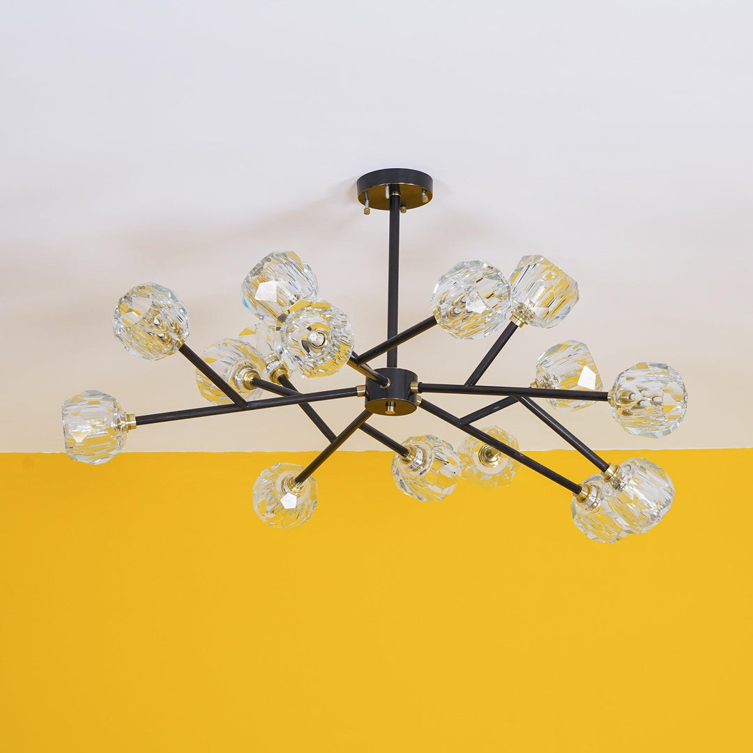Lustra Suspension Lampe Boule en Cristal et Laiton en Grappe - Neutralighting