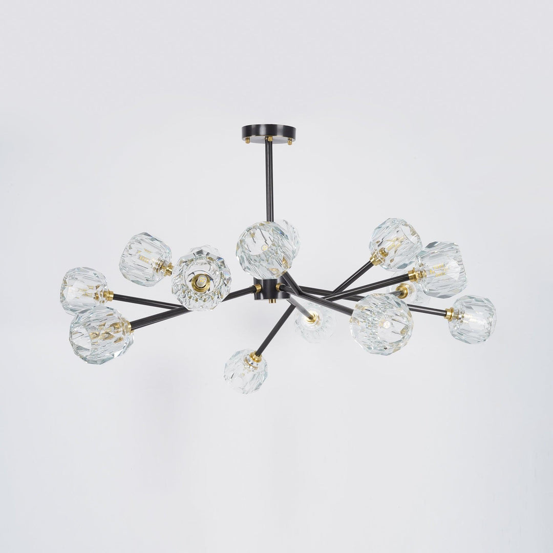 Lustra Suspension Lampe Boule en Cristal et Laiton en Grappe - Neutralighting