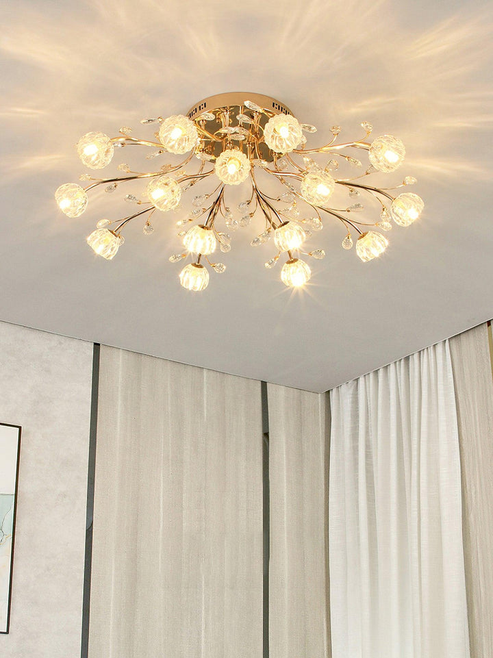 Aballs Postmoderne Luxe Fleur Cristal Plafonnier - Neutralighting