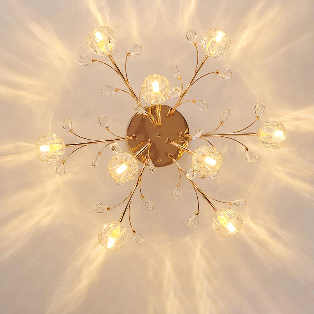 Aballs Postmoderne Luxe Fleur Cristal Plafonnier - Neutralighting