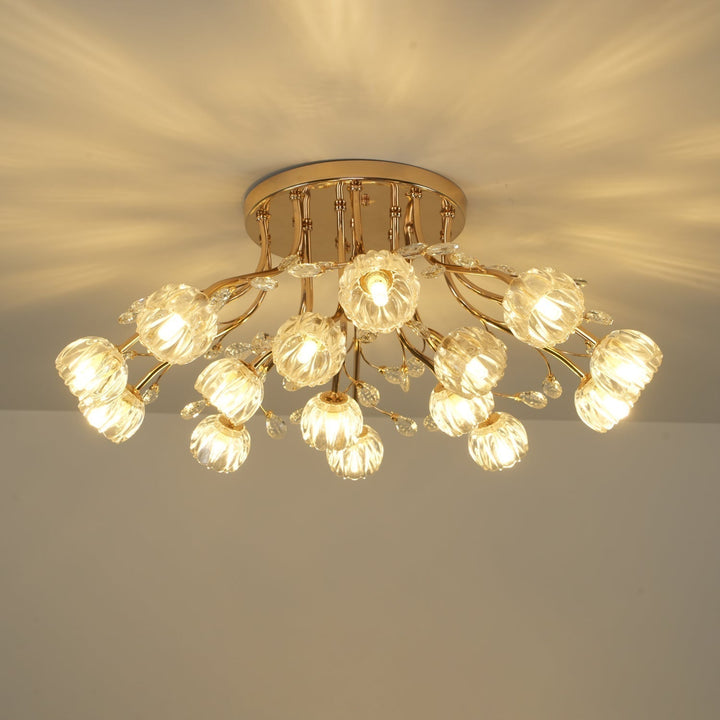 Aballs Postmoderne Luxe Fleur Cristal Plafonnier - Neutralighting