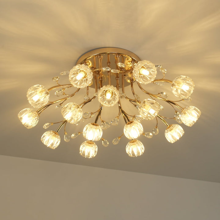 Aballs Postmoderne Luxe Fleur Cristal Plafonnier - Neutralighting