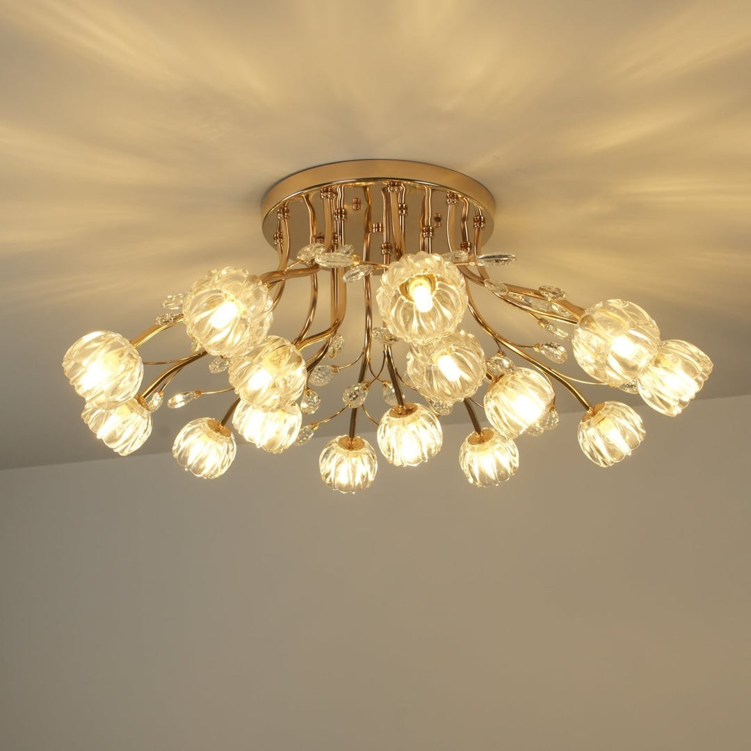 Aballs Postmoderne Luxe Fleur Cristal Plafonnier - Neutralighting