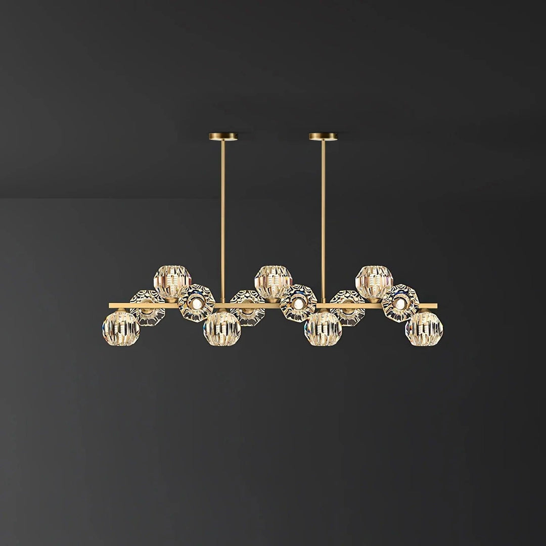 Vavynor Lustre Luxueux Boule Laiton Cristal Verre - Neutralighting