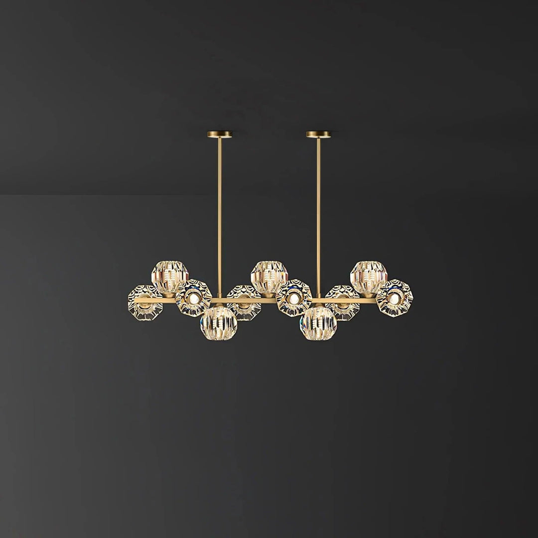 Vavynor Lustre Luxueux Boule Laiton Cristal Verre - Neutralighting