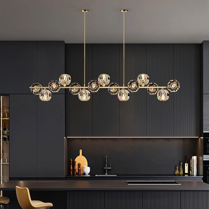 Vavynor Lustre Luxueux Boule Laiton Cristal Verre - Neutralighting