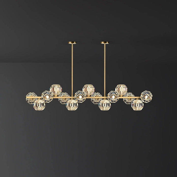 Vavynor Lustre Luxueux Boule Laiton Cristal Verre - Neutralighting