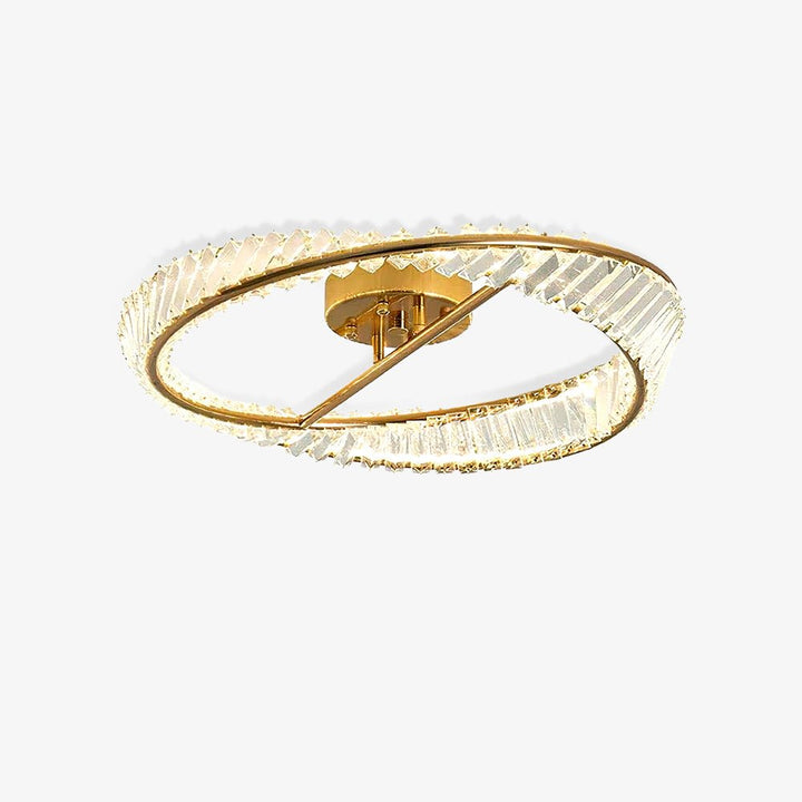 Lustra Plafonnier Anneaux en Cristal et Acier Inoxydable - Neutralighting